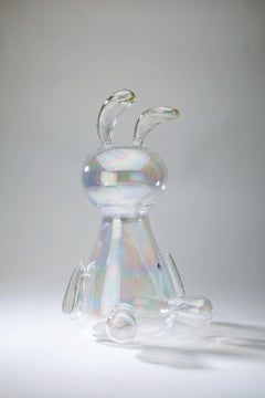 Hand Blown Glass, Bunny Decanter
