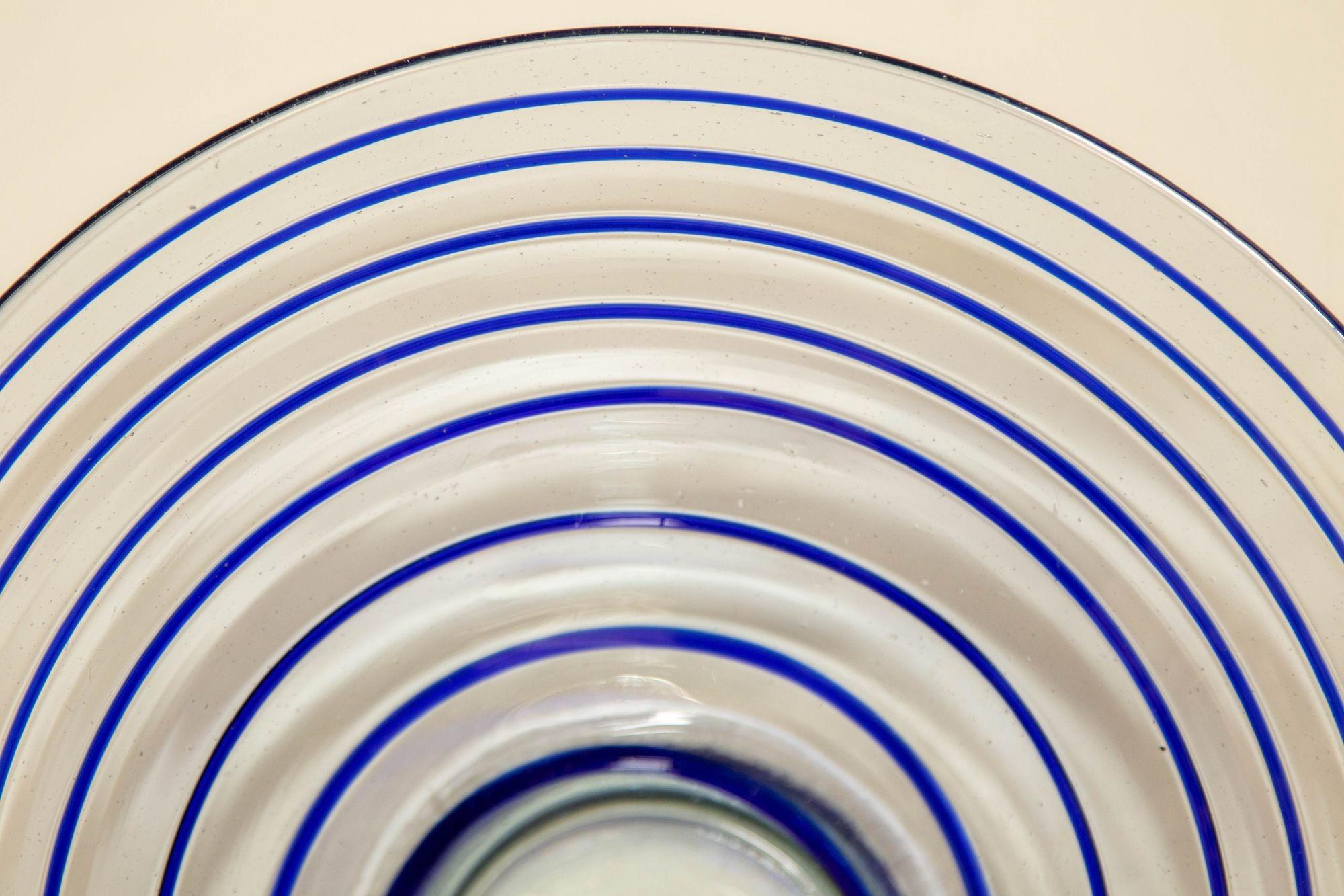 Hand-Blown Glass Centerpiece Italian Art Glass Dish Bowl 1970's For Sale 6