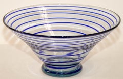 Hand-Blown Glass Centerpiece Italian Art Glass Dish Bowl 1970's