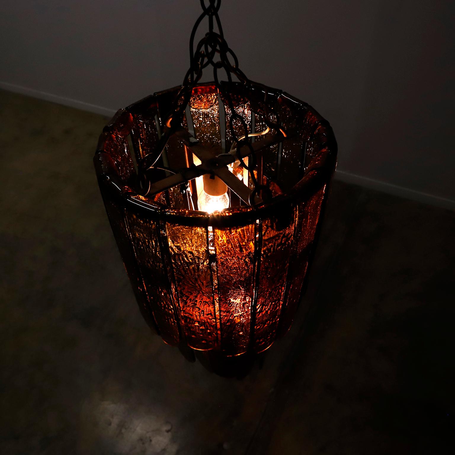 Fin du 20e siècle Lustre en verre soufflé à la main par Feders en vente