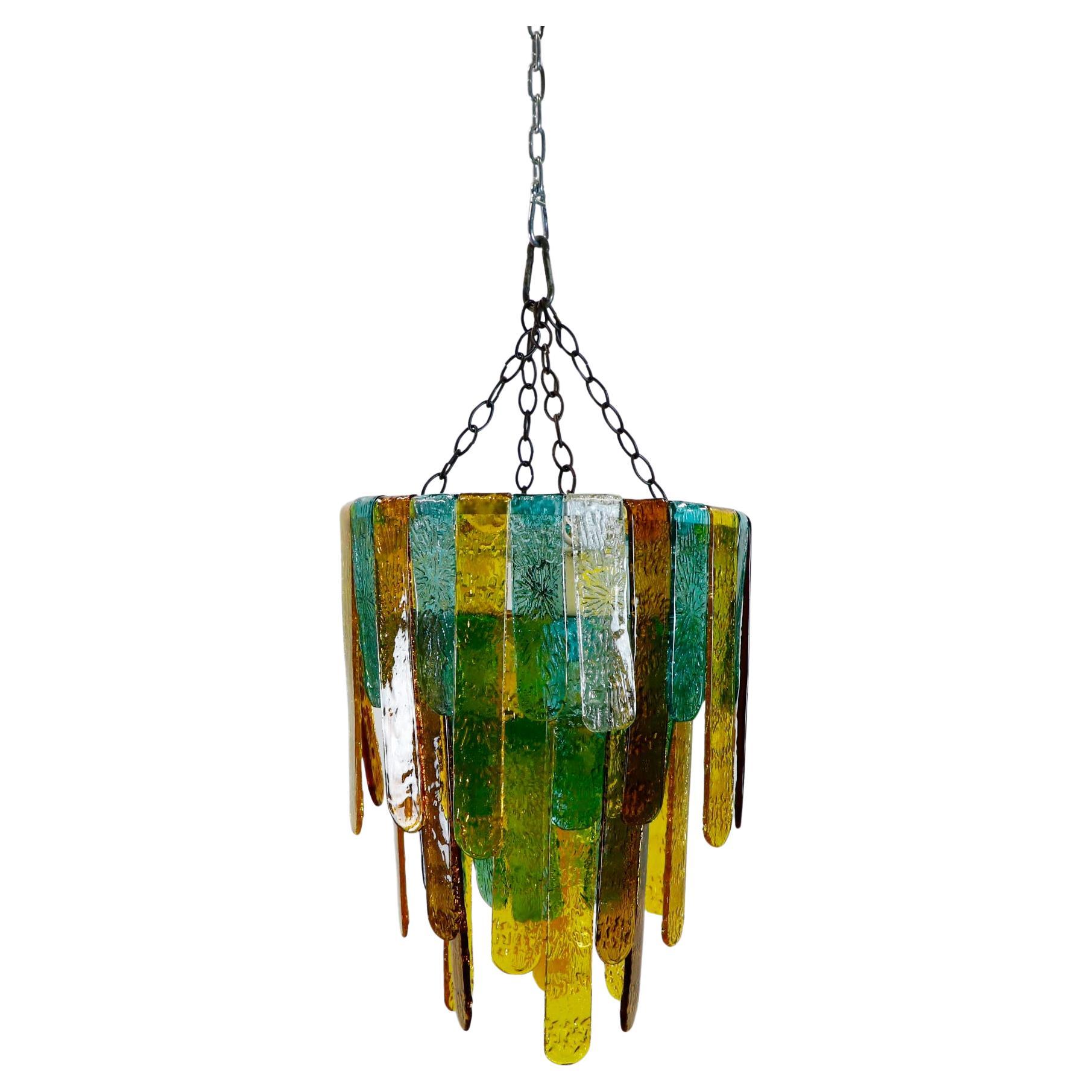 Hand Blown Glass Chandelier by Feders