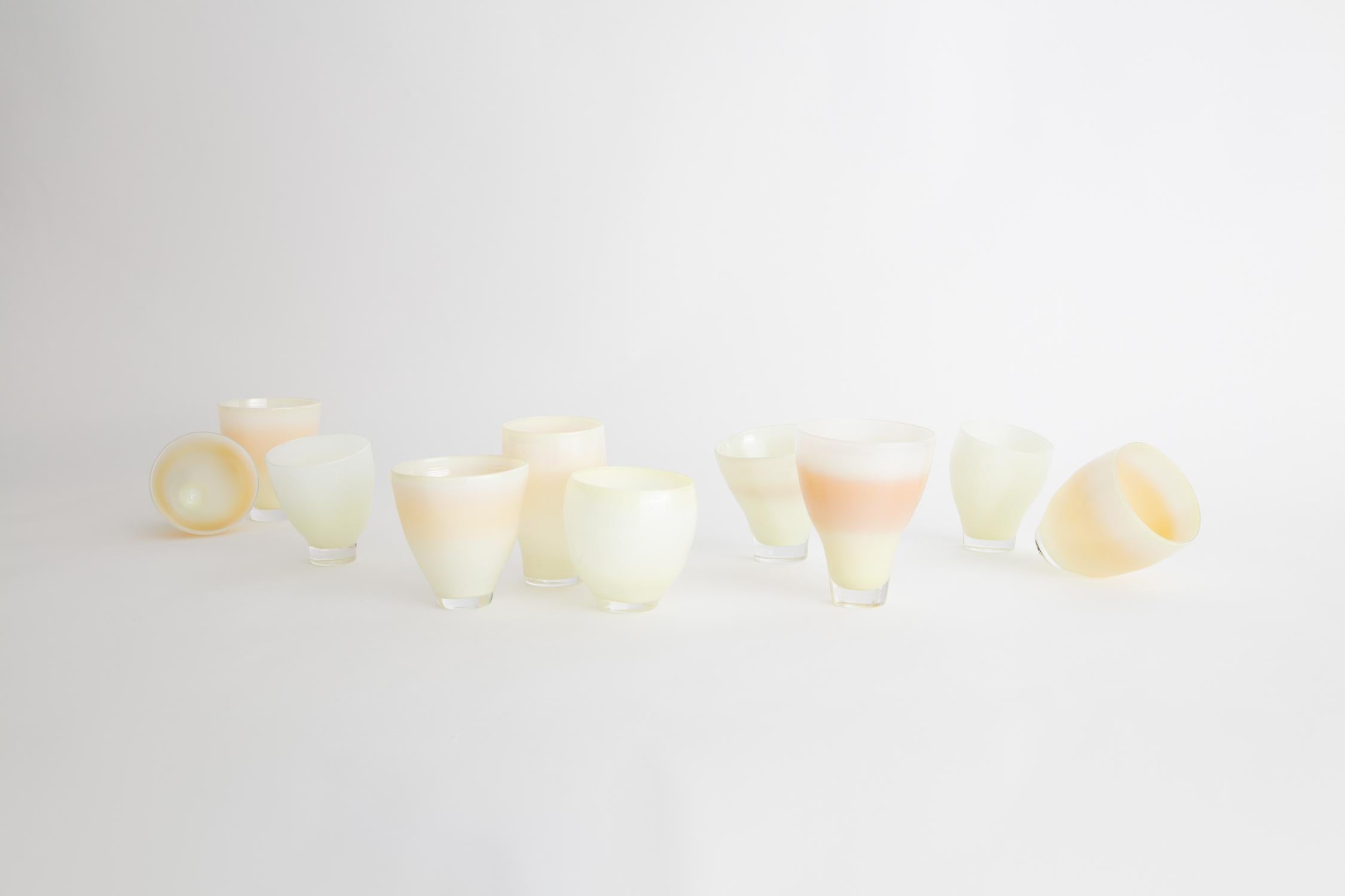 American Hand Blown Glass Contrapposto Cup 2 For Sale
