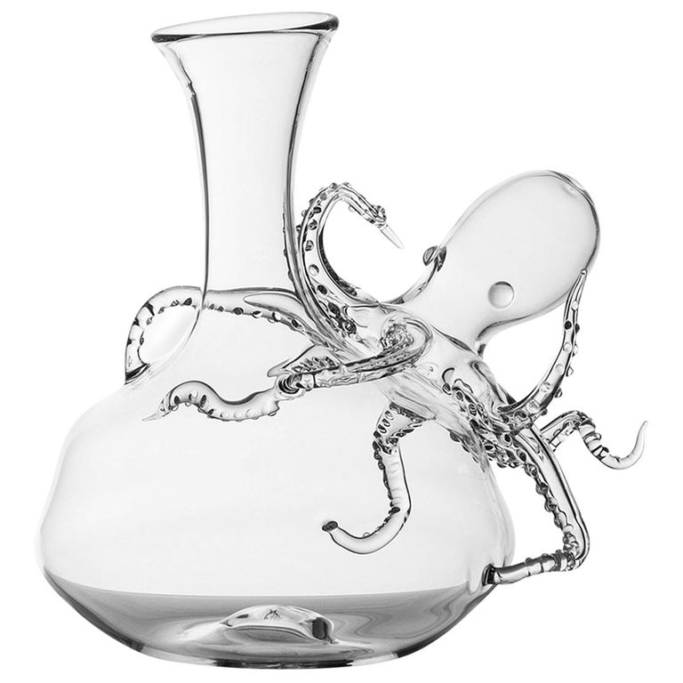 Handblown Glass Decanter from Polpo Collection by Simone Crestani For