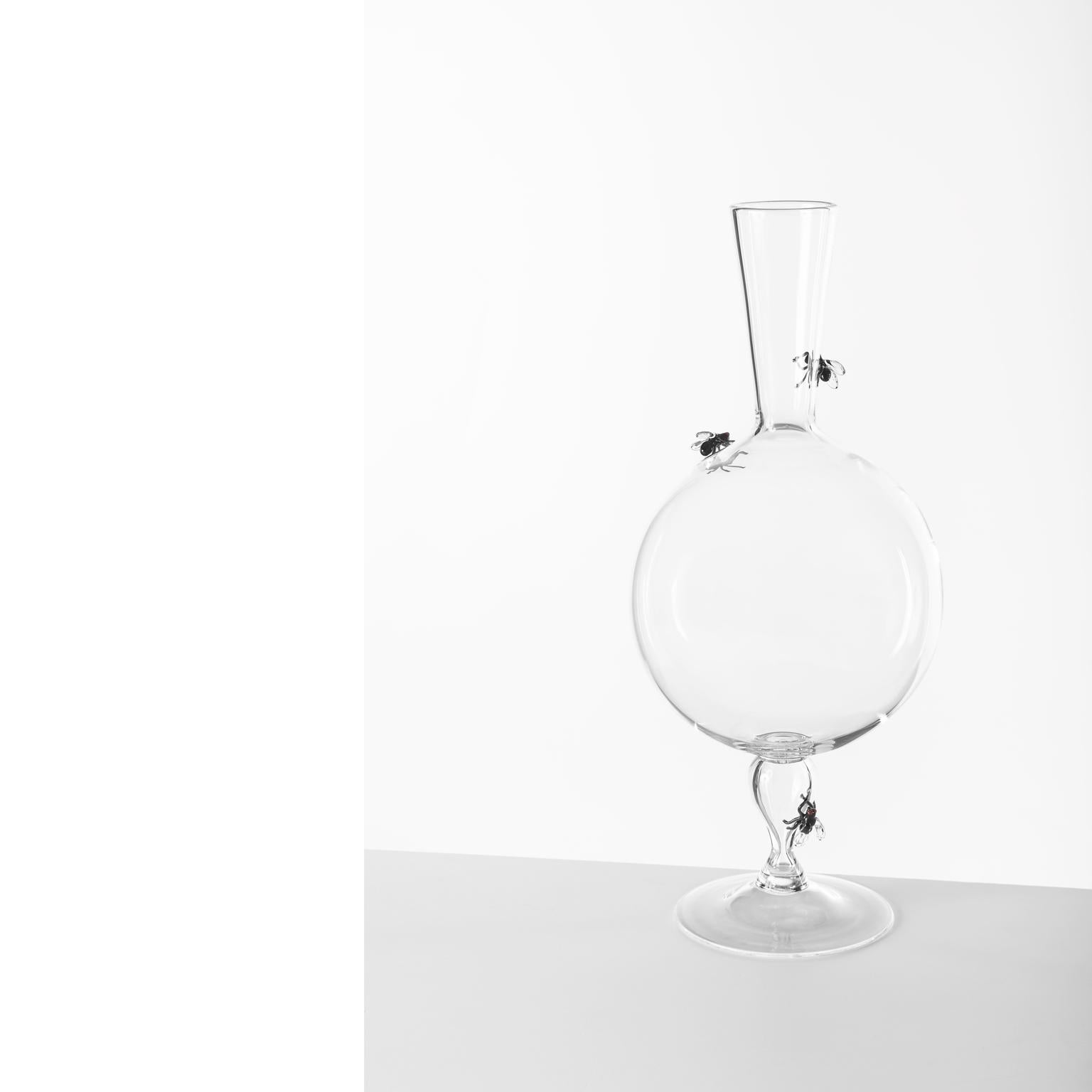 Italian 'Vanitas Decanter' Hand Blown Glass Decanter by Simone Crestani