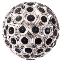 Hand-Blown Glass Disc Sputnik-Style Chandelier, 2022