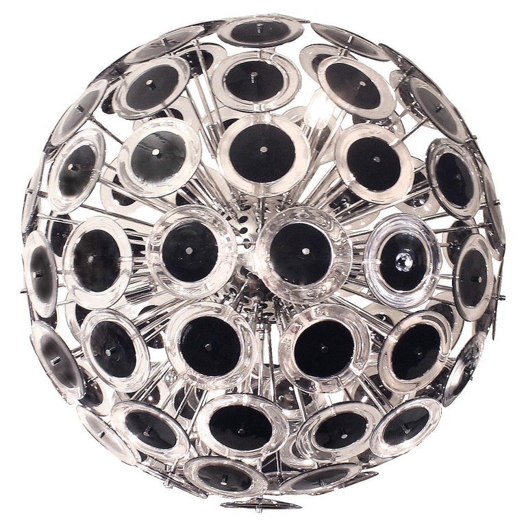 Hand-Blown Glass Disc Sputnik-Style Chandelier, 2022 For Sale