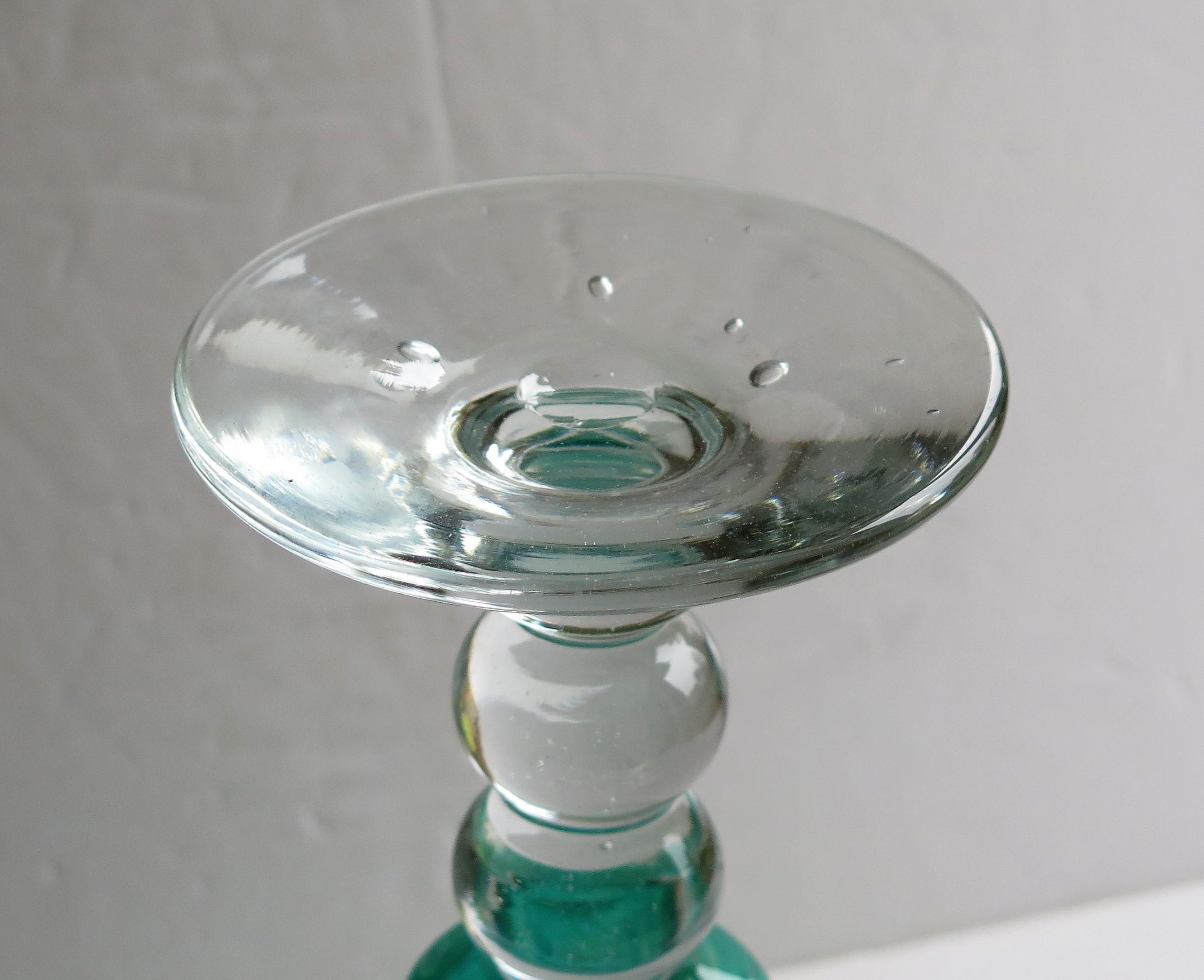 Hand blown Glass Drinking Goblet by Island Studio Glass Guernsey, circa 1985 4