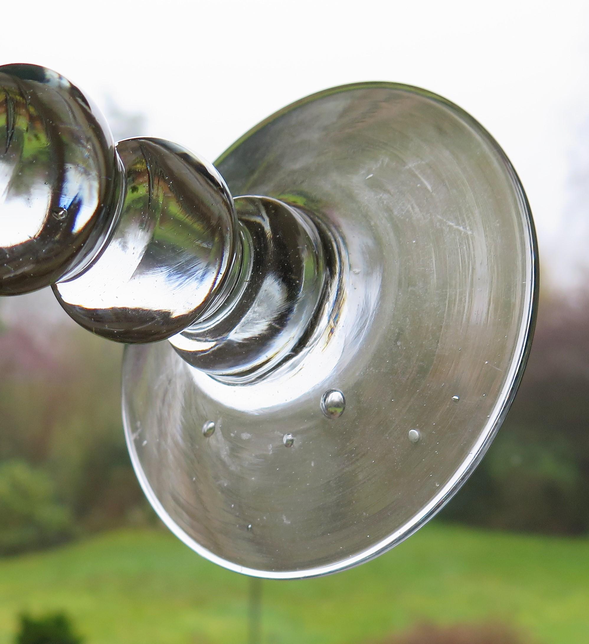 Hand blown Glass Drinking Goblet by Island Studio Glass Guernsey, circa 1985 6