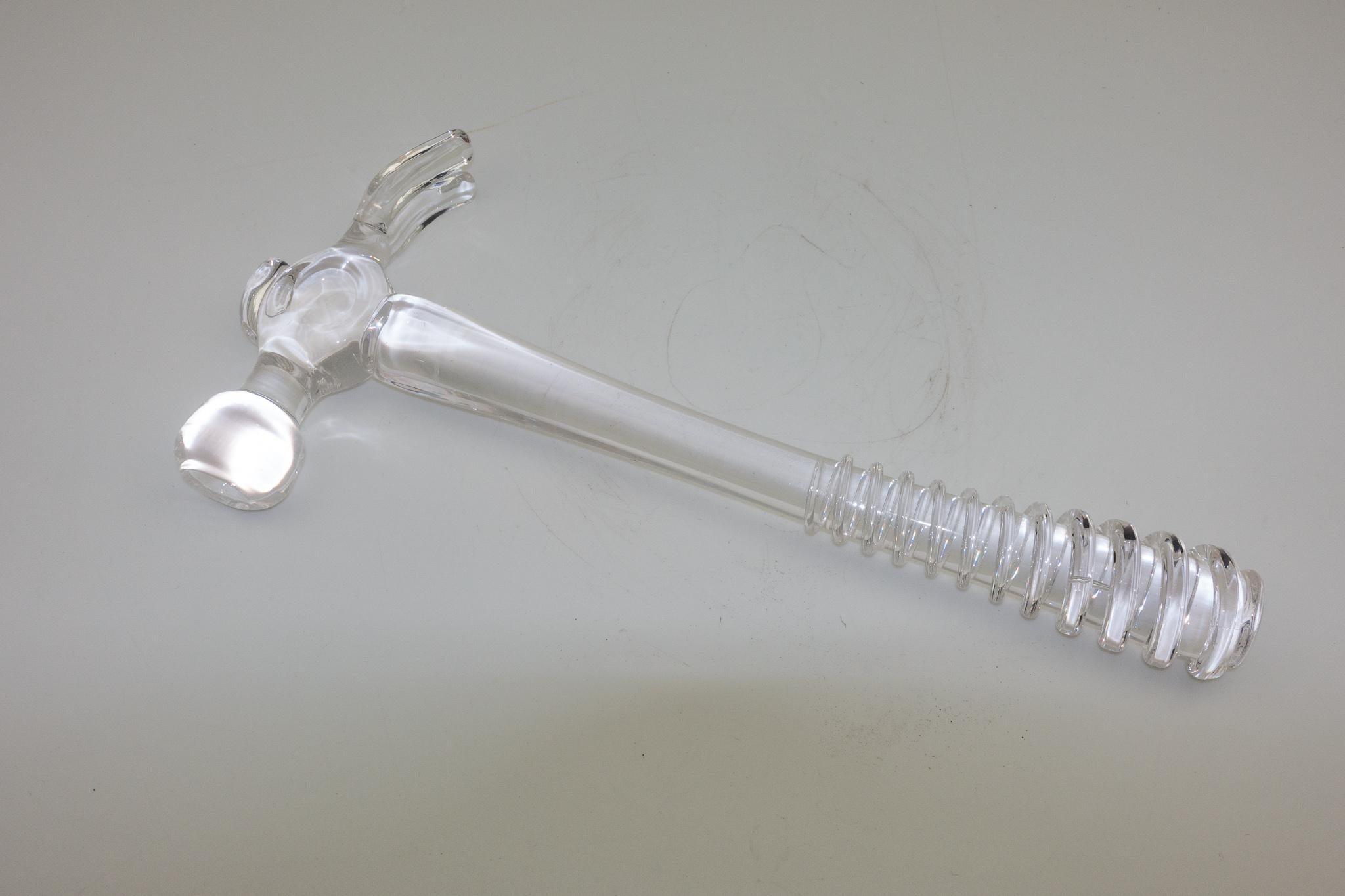 Industrial Hand Blown Glass Hammer Sculpture