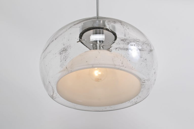 Hand Blown Glass Pedant Light by Doria, Germany, 1970s For Sale 4