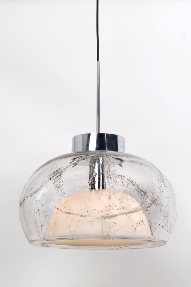 20th Century Hand Blown Glass Pedant Light by Doria, Germany, 1970s For Sale