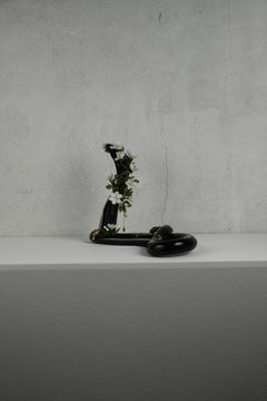 Hand-blown Glass Queen Cobra with 24K Gold Gilding and Flameworked Flowers