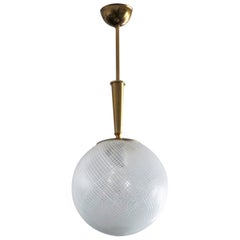 Hand Blown Glass "Reticello" Pendant Attributed to Carlo Scarpa for Venini 1950s