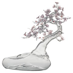 Hand Blown Glass Sculpture Blossom Bonsai 2023 #01 by Simone Crestani