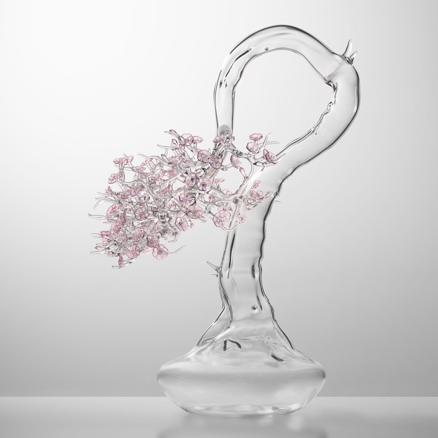 Modern Contemporary Blossom Bonsai Hand Blown Glass Sculpture 2023 #02 Simone Crestani For Sale