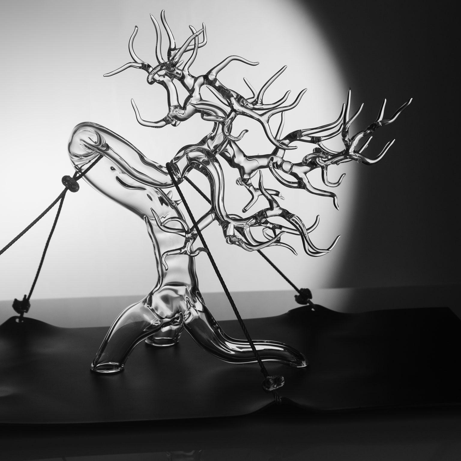 Moderne Sculpture en verre soufflé à la main Tensione Estetica #2023 de Simone Crestani en vente