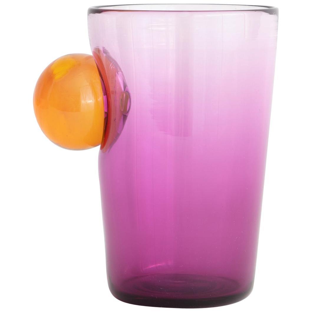 Hand Blown Glass Sunrise Sunset Cup 2 For Sale
