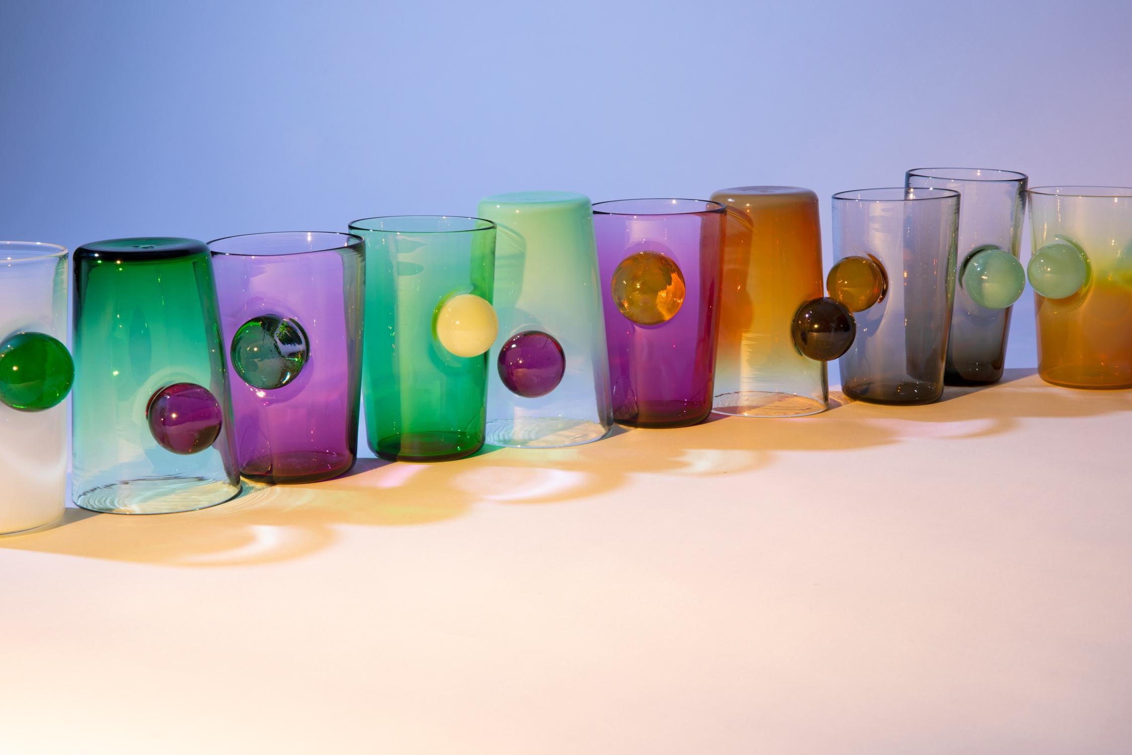 XXIe siècle et contemporain Tasse en verre soufflé à la main Sunrise Sunset, Taille 4 en vente