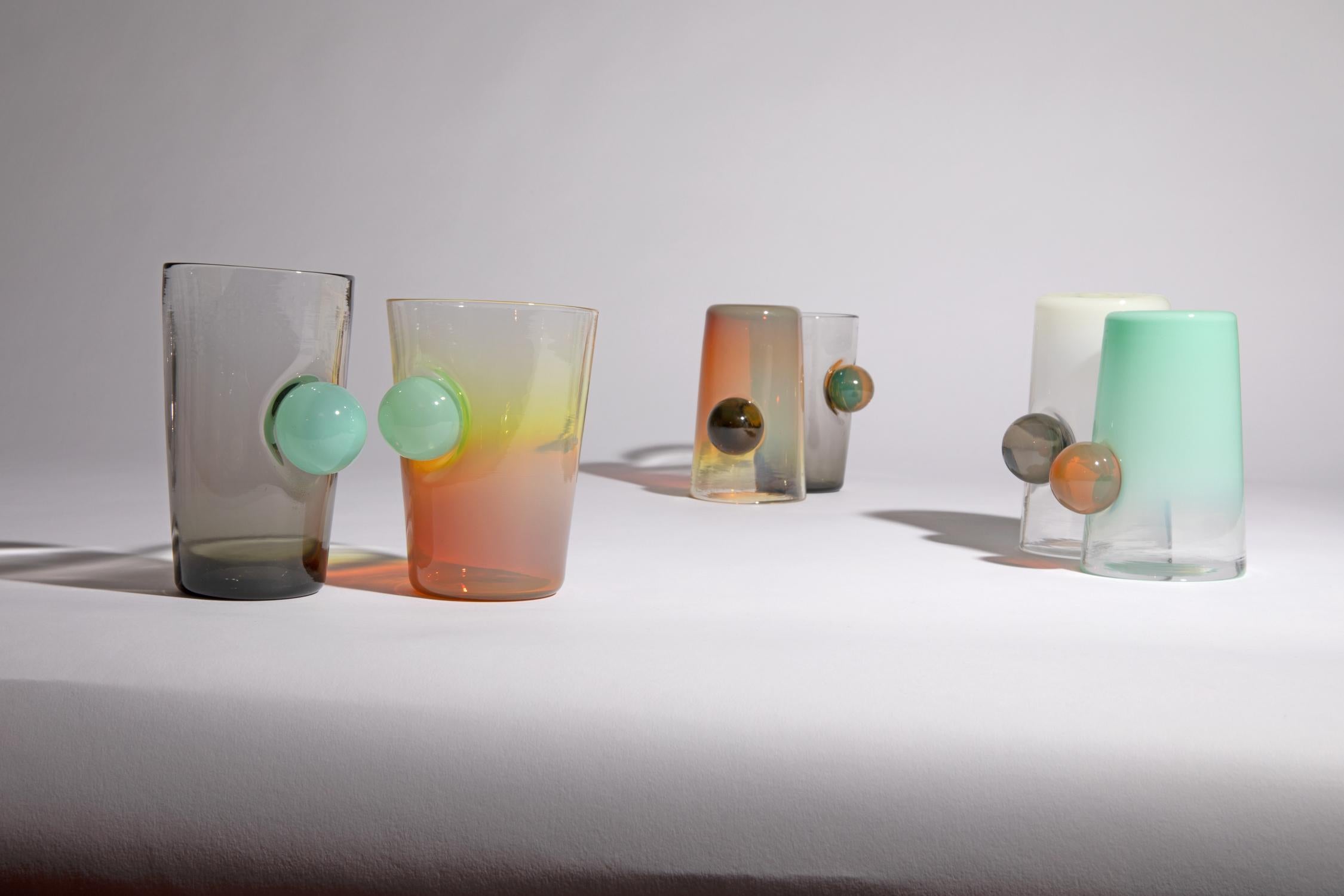 Taza de cristal soplado amanecer atardecer 7 en Nuevo estado para la venta en Brooklyn, NY