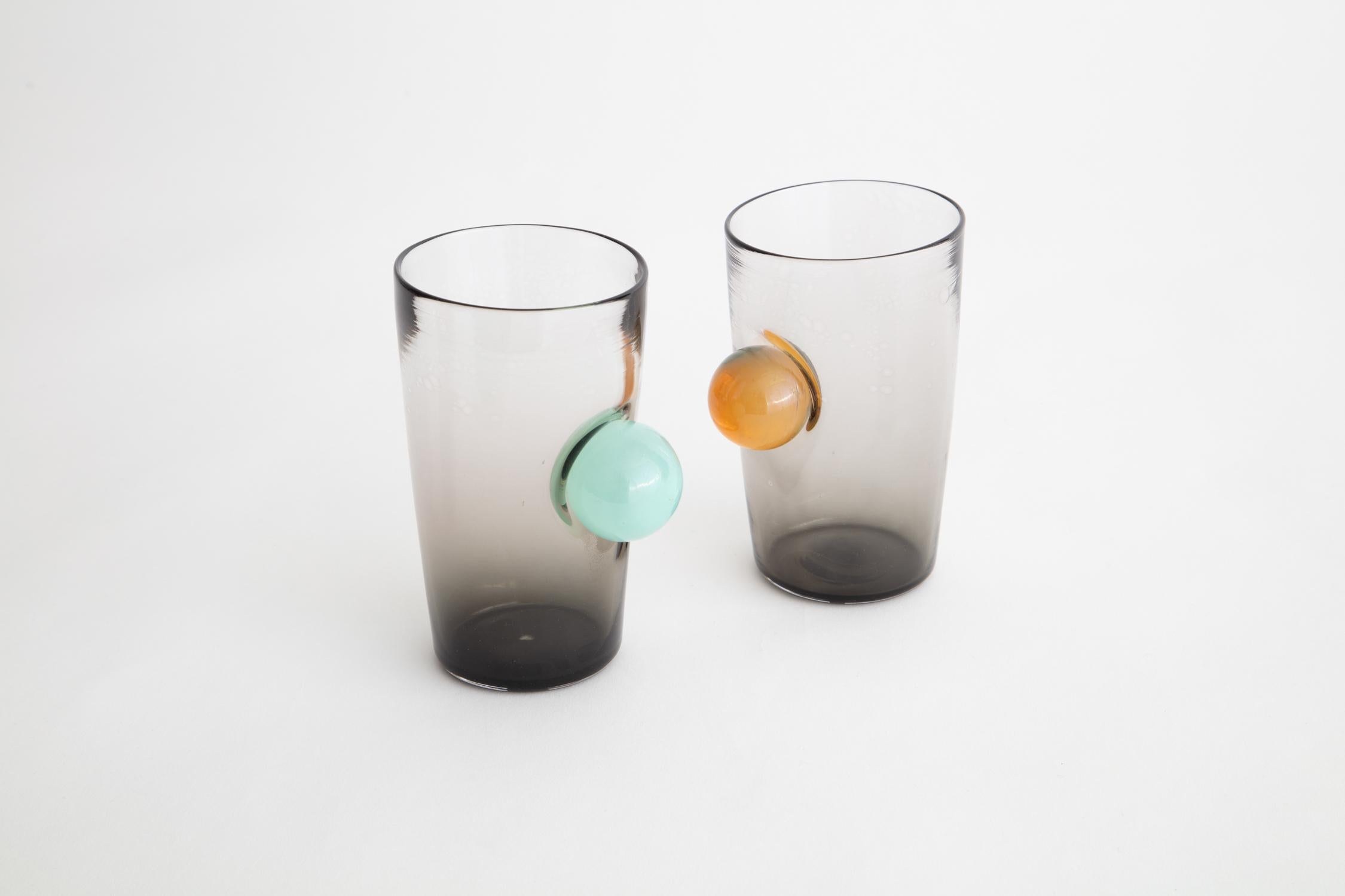 Taza de cristal soplado Amanecer Atardecer 8 Estadounidense en venta