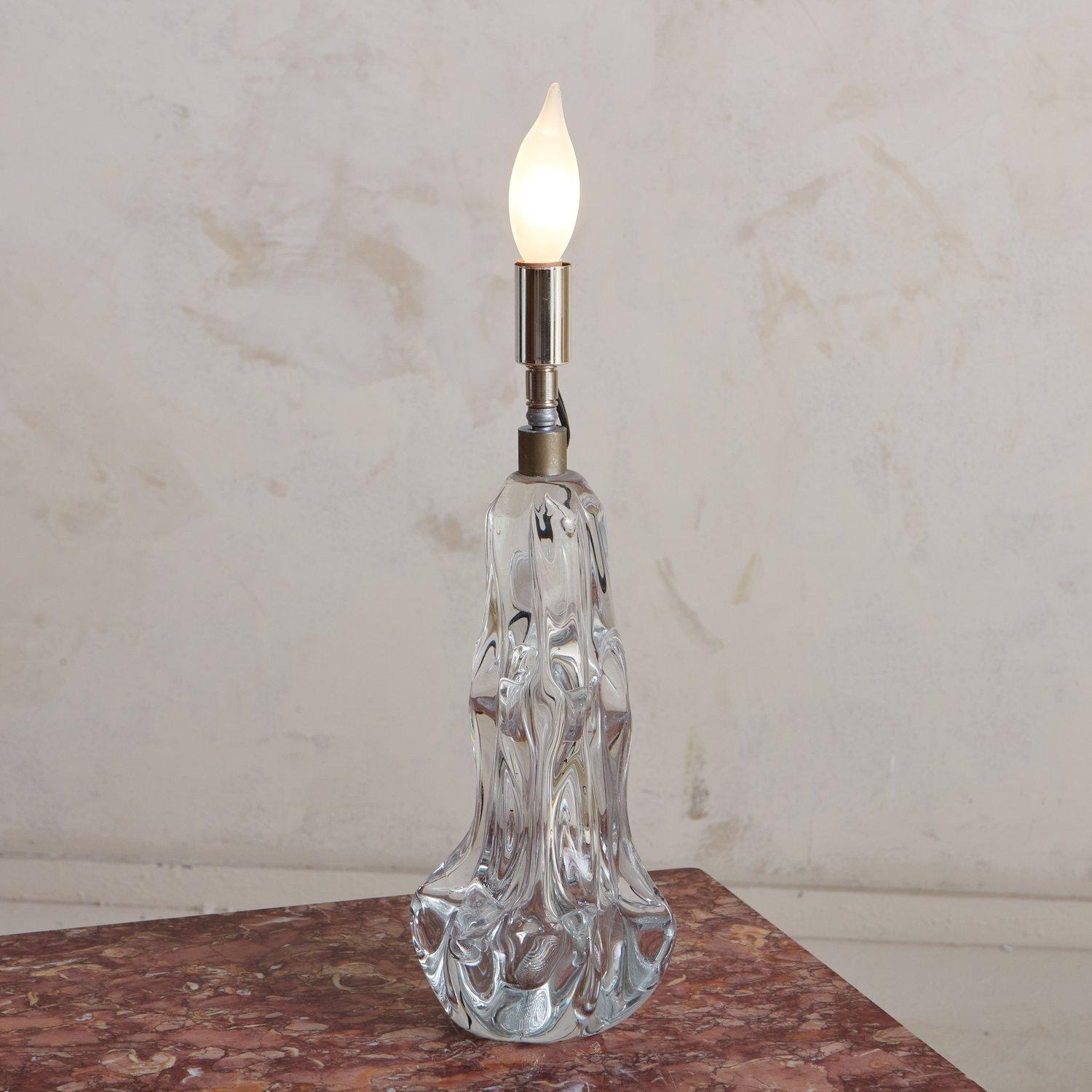 Mid-Century Modern Hand Blown Glass Table Lamp, Italy, 20th Century