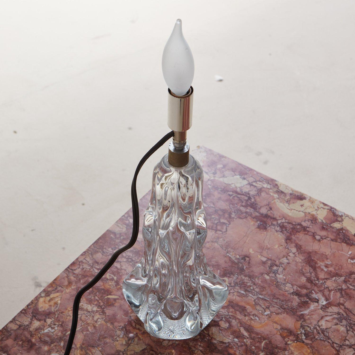 Italian Hand Blown Glass Table Lamp, Italy, 20th Century