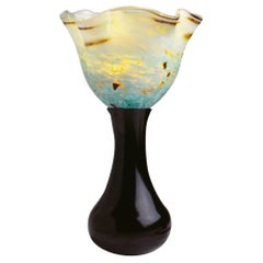 Hand Blown Glass Table Lamp with Cast Aluminum Base