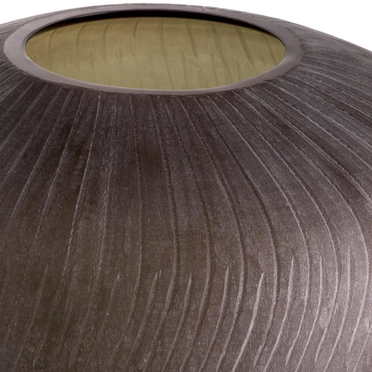 Francese Vaso in vetro soffiato a mano, colore marrone, imitazione della pietra. in vendita