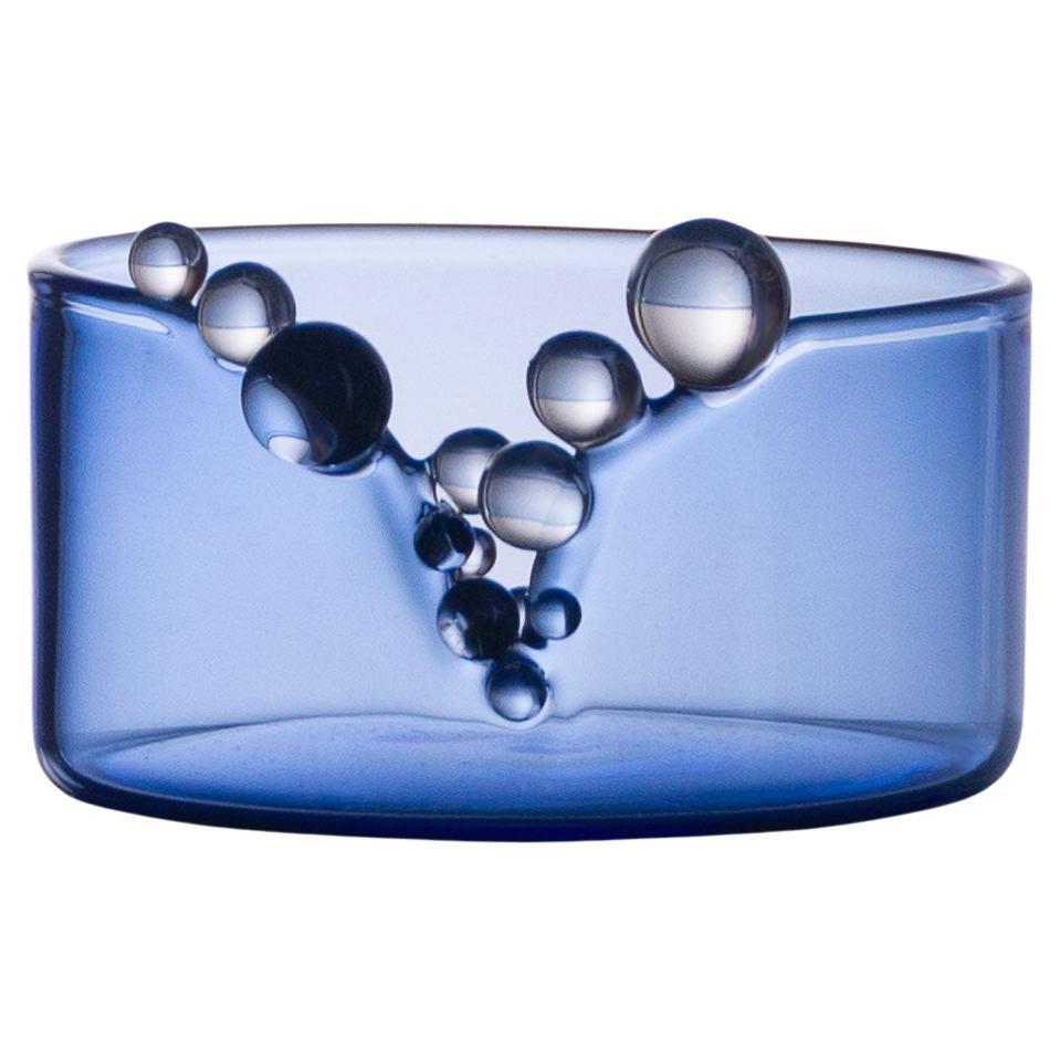 Vase en verre soufflé à la main  Kintsugi n° Bleu 2023 par Simone Crestani