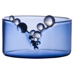 Hand Blown Glass Vase  Bubble Kintsugi #Blue 2023 by Simone Crestani