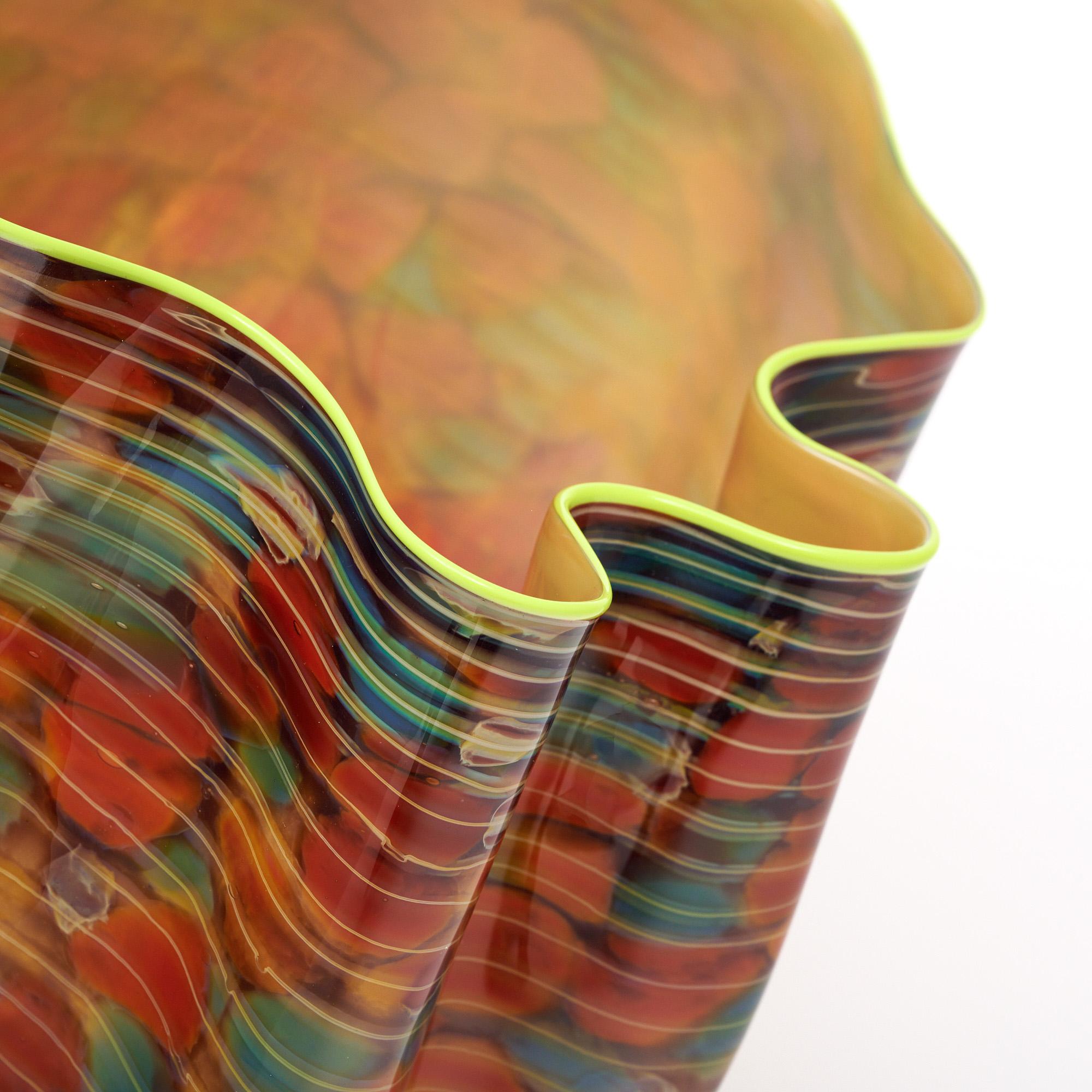 Contemporary Hand-Blown Glass Vase by Chihuly For Sale