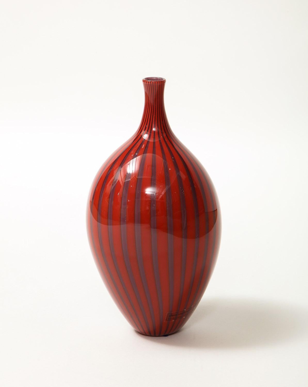 Modern Hand Blown Glass Vase by Lino Tagliapietra for F3 International For Sale
