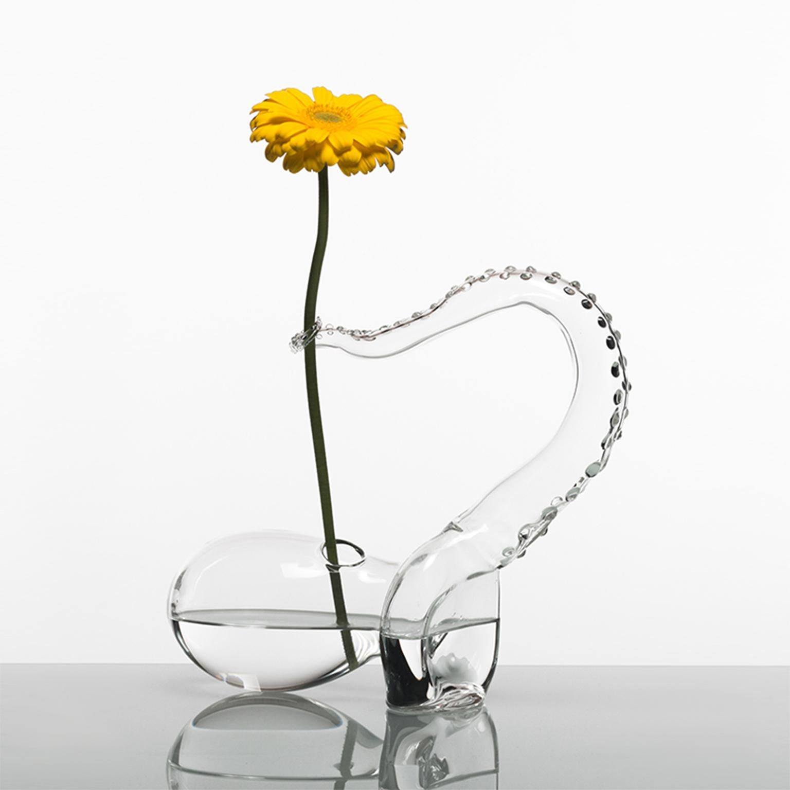 Moderne Vase contemporain en verre soufflé Tentacule en vente