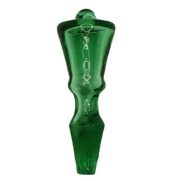 vintage green glass wine decanter