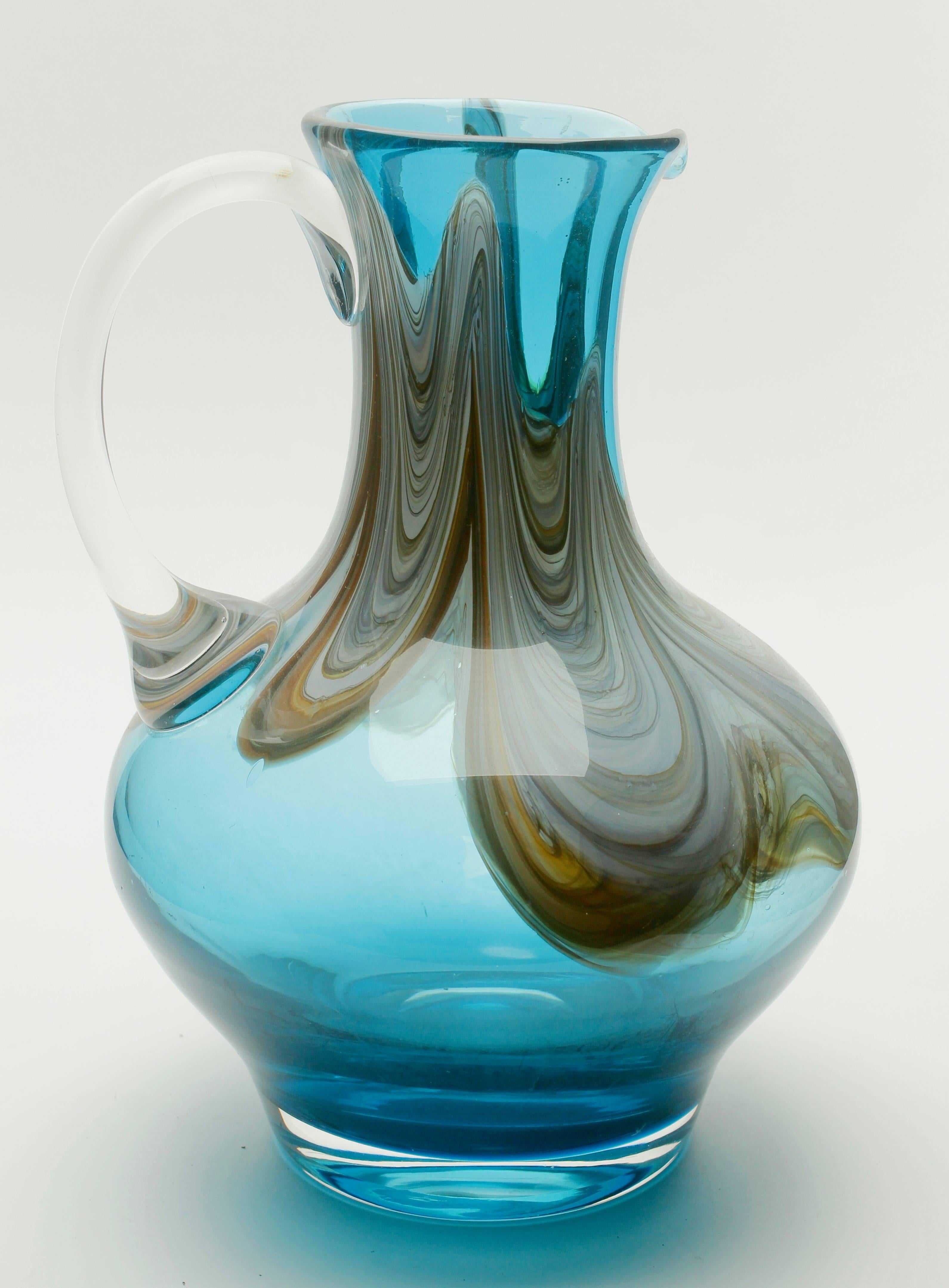 colorful glass pitcher