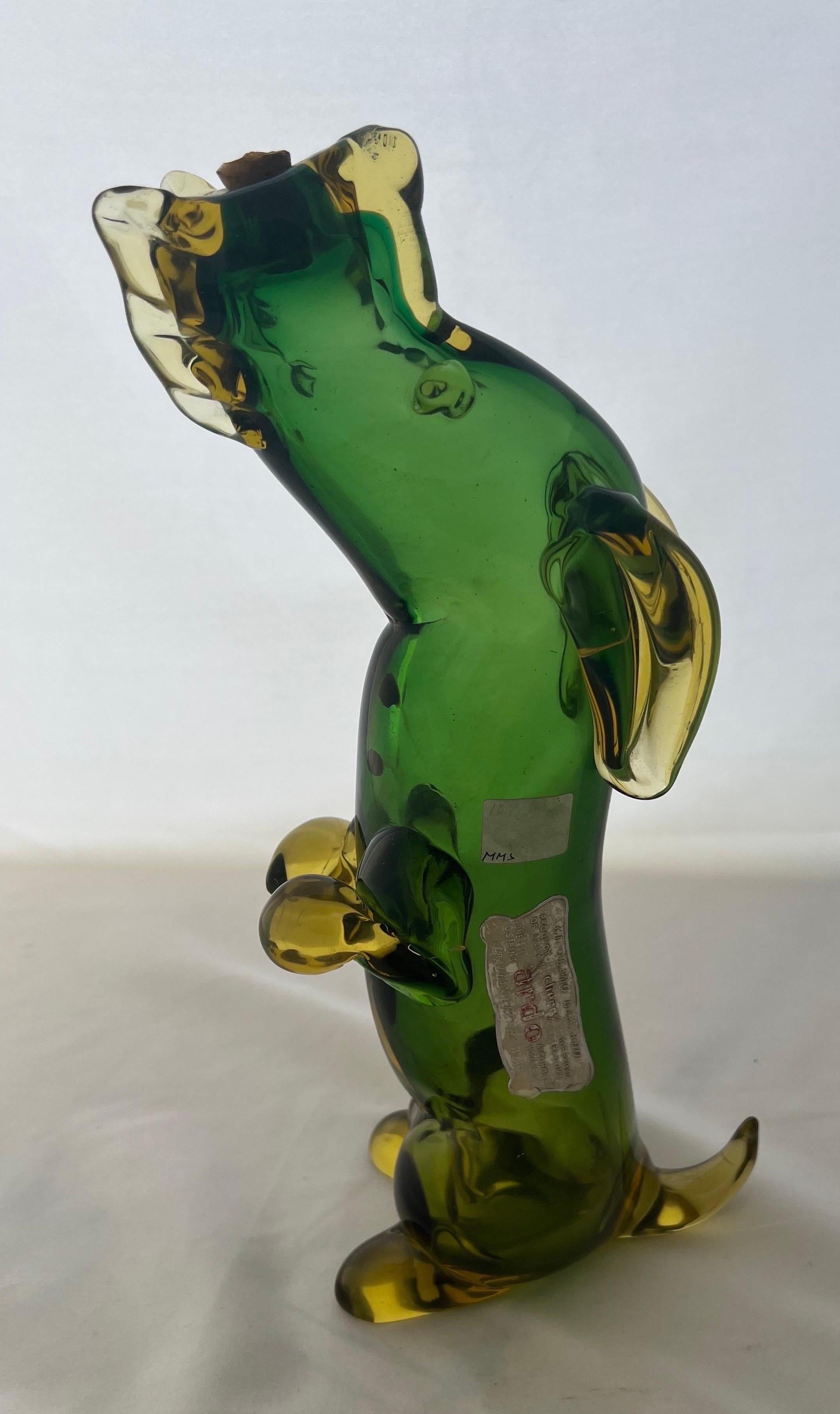 Hand Blown Italian Decanter Depicting A Dog For Sale 5