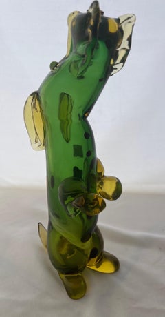 Italian Art Glass Dog-Form Liquor Decanter, Mid-20th Century