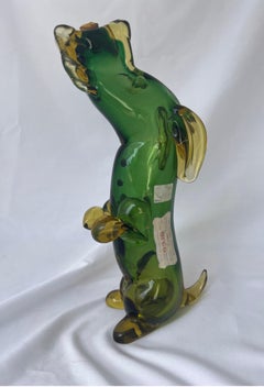 Italian Art Glass Dog-Form Liquor Decanter, Mid-20th Century