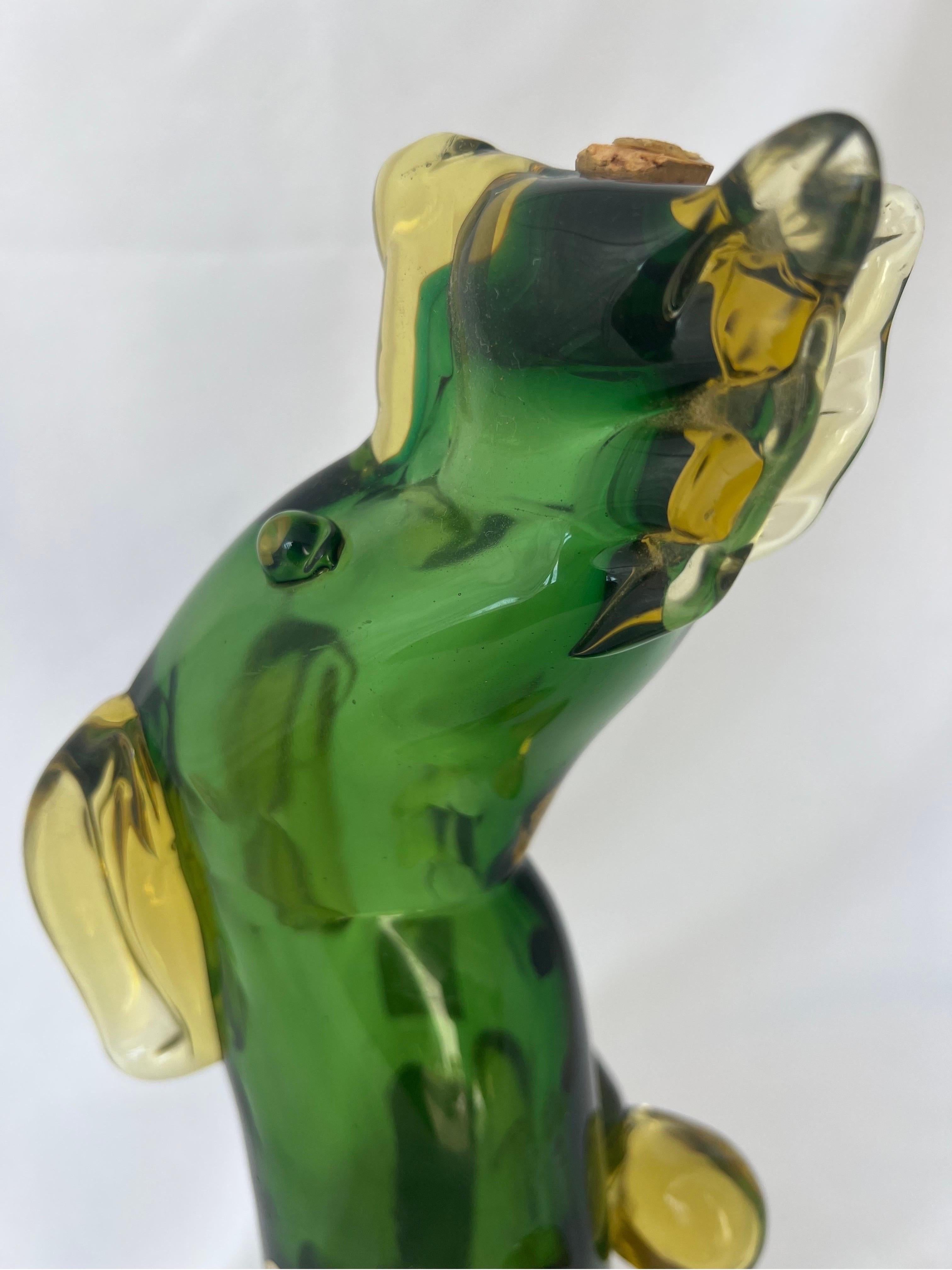 20th Century Hand Blown Italian Decanter Depicting A Dog For Sale