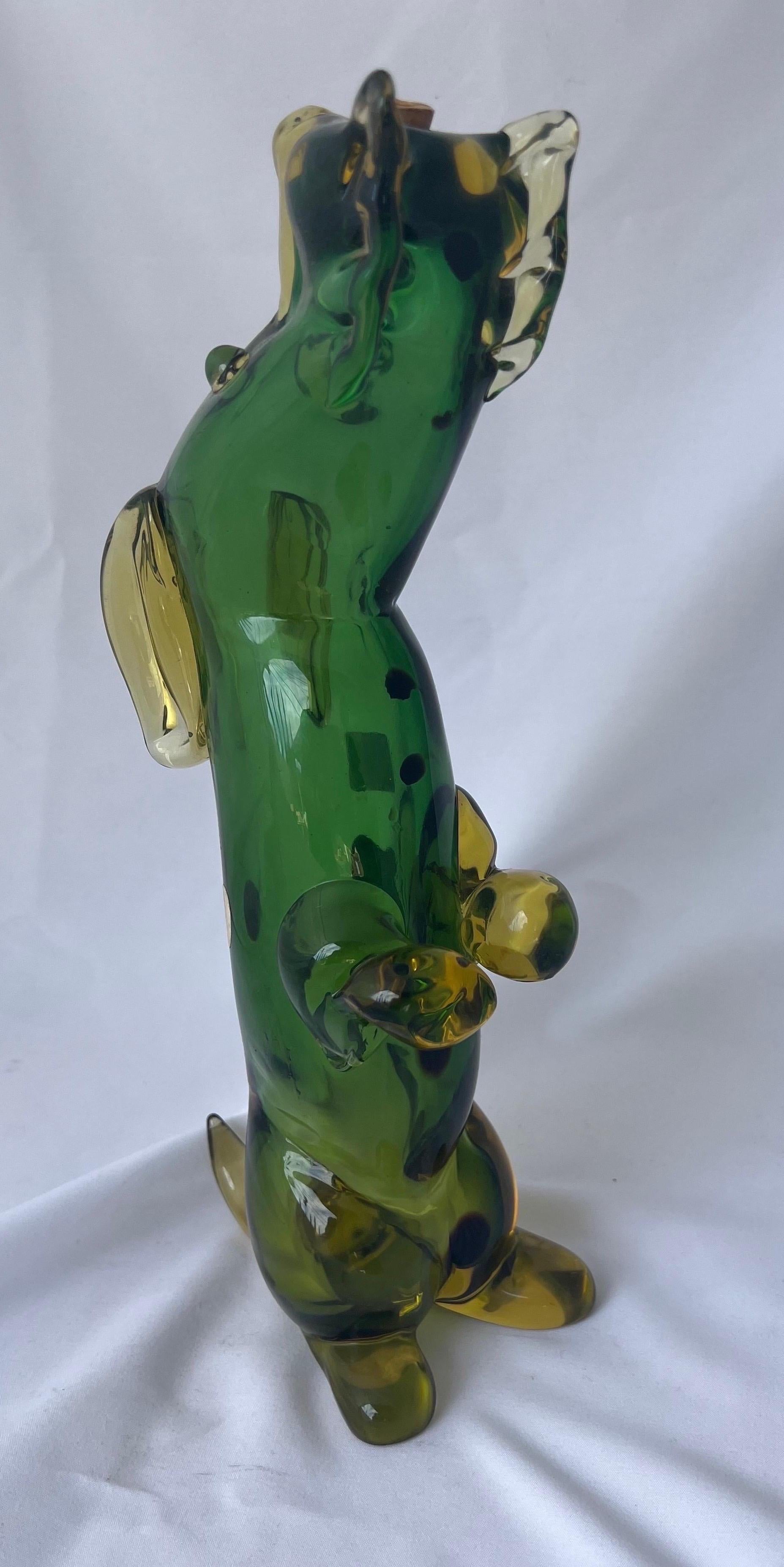Hand Blown Italian Decanter Depicting A Dog For Sale 1