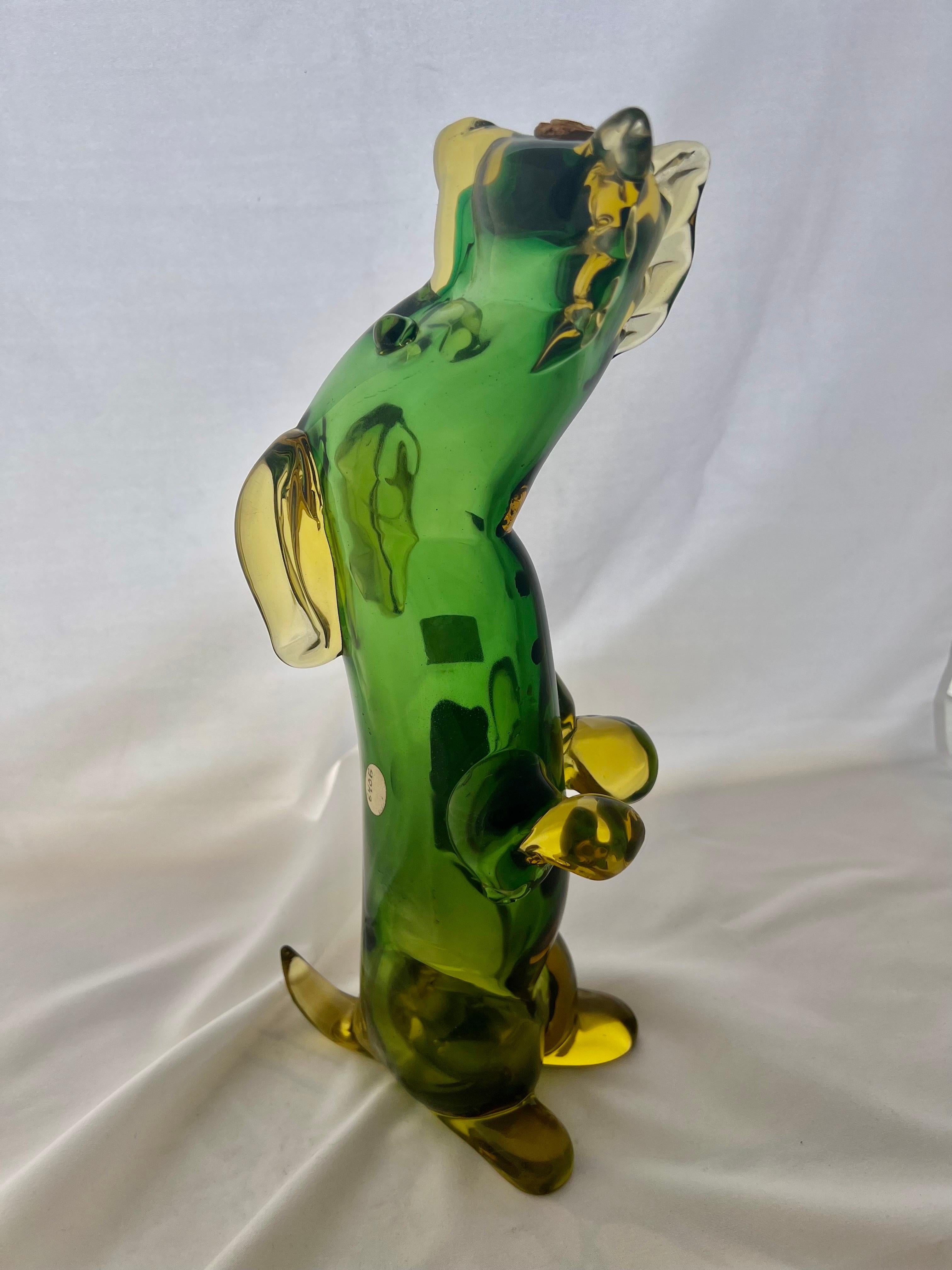Hand Blown Italian Decanter Depicting A Dog For Sale 3