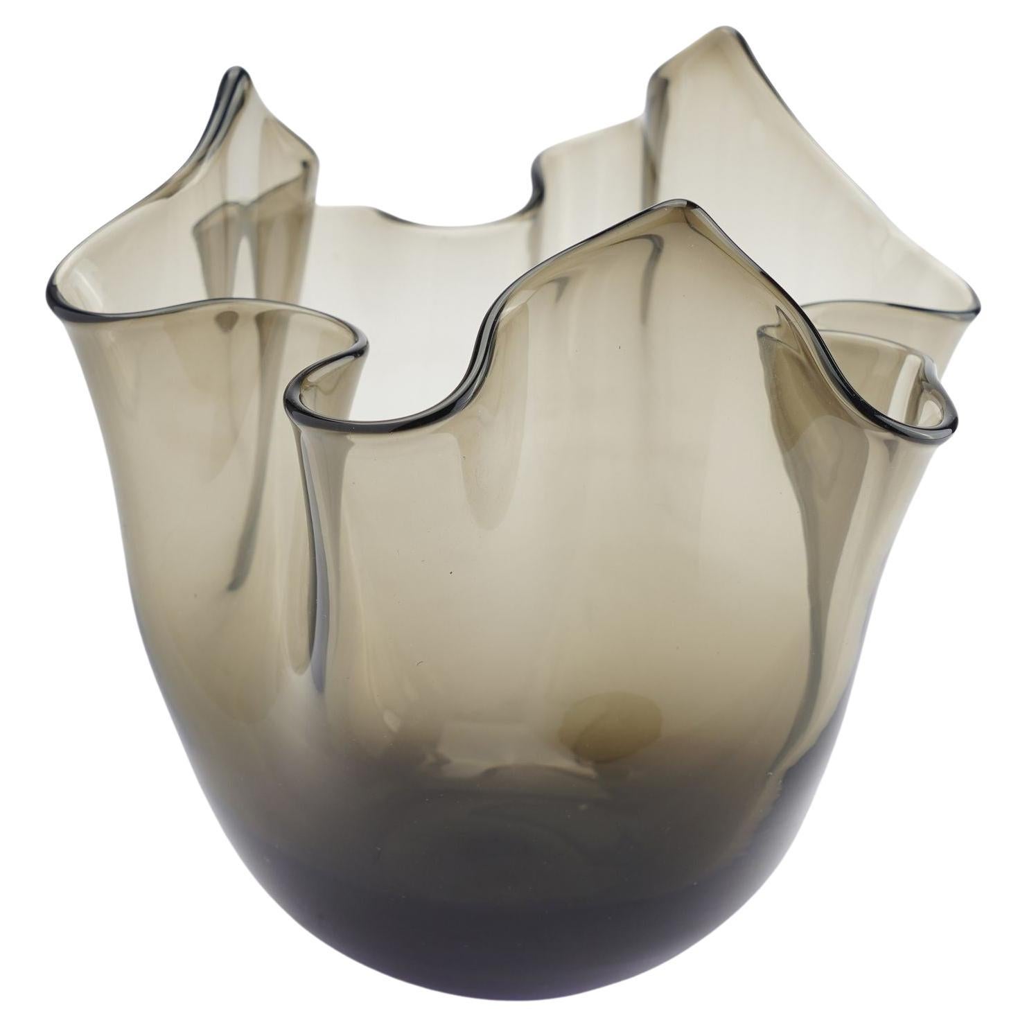 Vaso Fazzoletto italiano soffiato a mano, anni '50