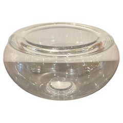 Hand Blown Large Clear Glass Center Piece Bowl by Per Lutken for Holmegaard