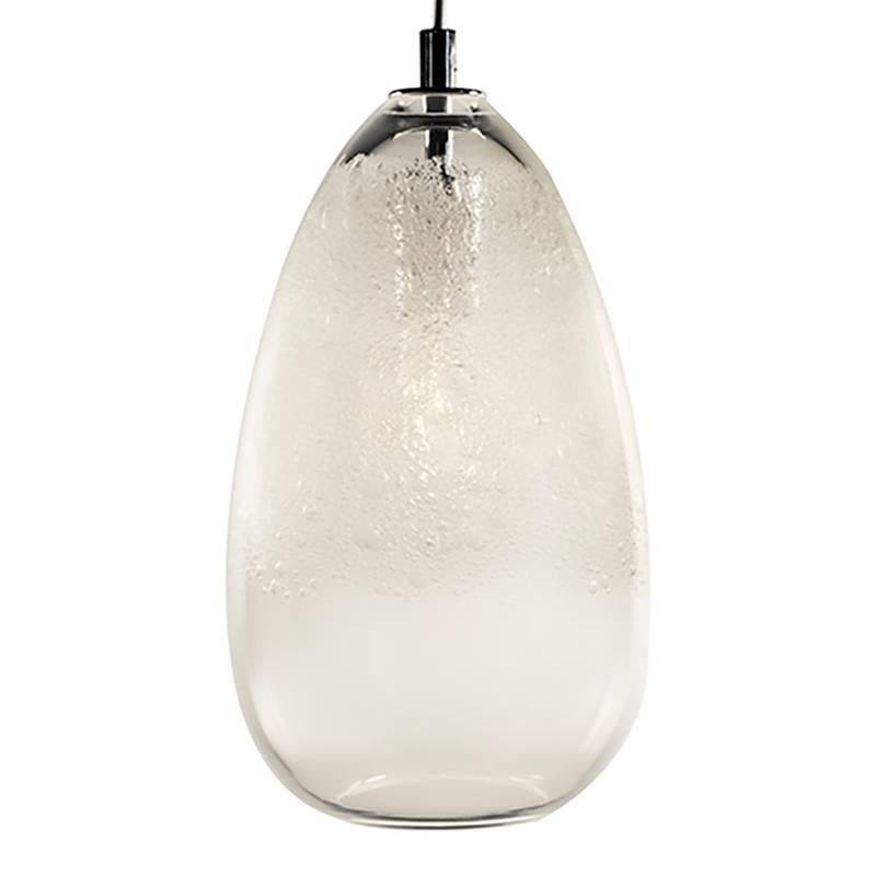 Bubble Große Kegelglas-Pendelleuchte, mundgeblasenes Glas – auf Bestellung gefertigt (Moderne der Mitte des Jahrhunderts) im Angebot