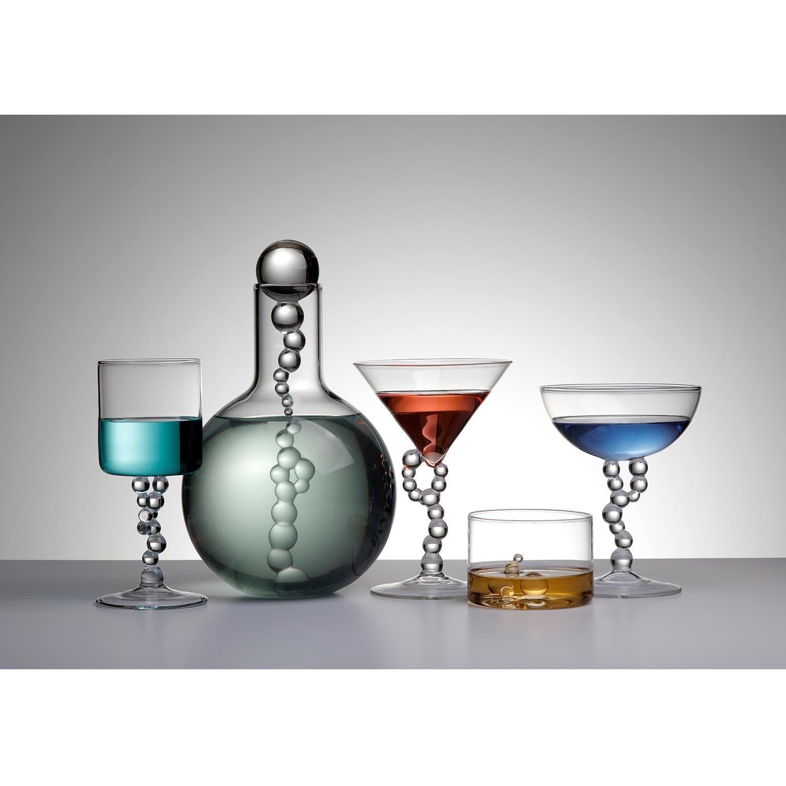 Italian 'Alchemica Martini Glass' Hand Blown Glass by Simone Crestani For Sale