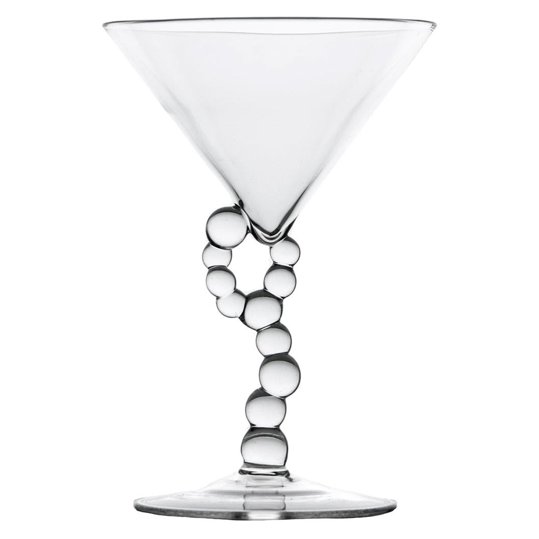 Copa de Martini Contemporánea Soplada a Mano Alchemica Bar de Cócteles Burbujas Alegres