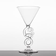 Contemporary Hand Blown Serpentine Snake Martini Glass Liquor Cocktail Animal
