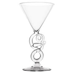 'Serpentine Martini Glass' Hand Blown Martini Glass by Simone Crestani