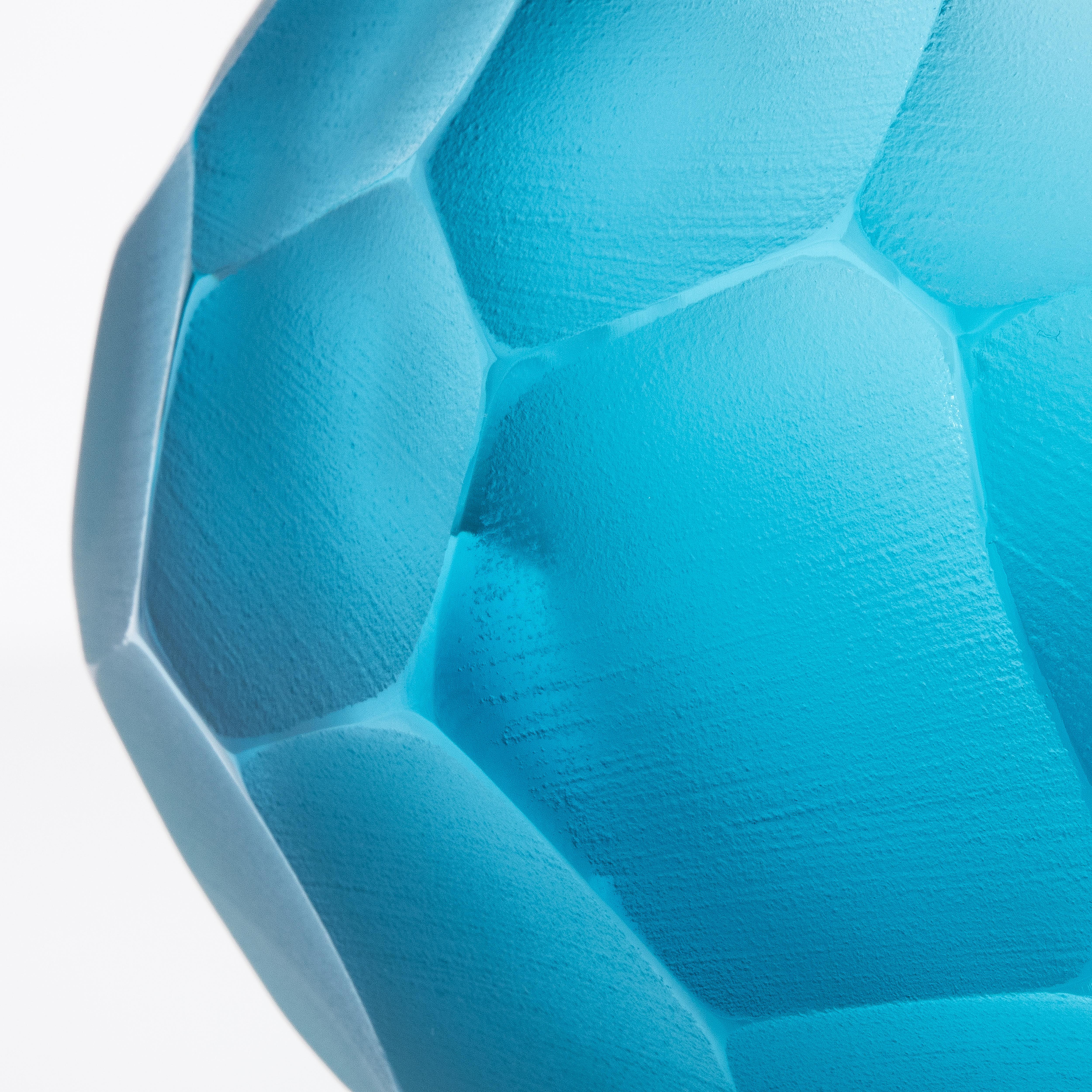 Handgeblasene moderne Murano Schale in Aquamarin Groß (21. Jahrhundert und zeitgenössisch) im Angebot