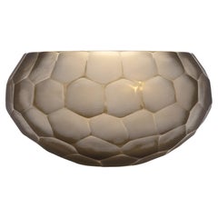 Hand-Blown Modern Murano Bowl in Olive Green